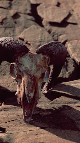 ram skull on rocky ground