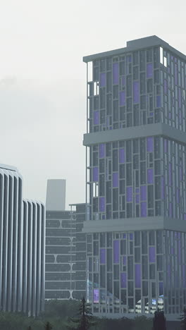 modern architecture in a futuristic city under cloudy skies