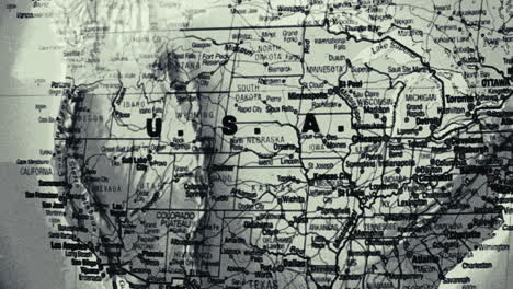 black and white map of the united states of america
