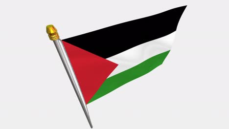 loop video of palestine flag  fluttering in the wind, slow motion video of 4k , with alpha channel
