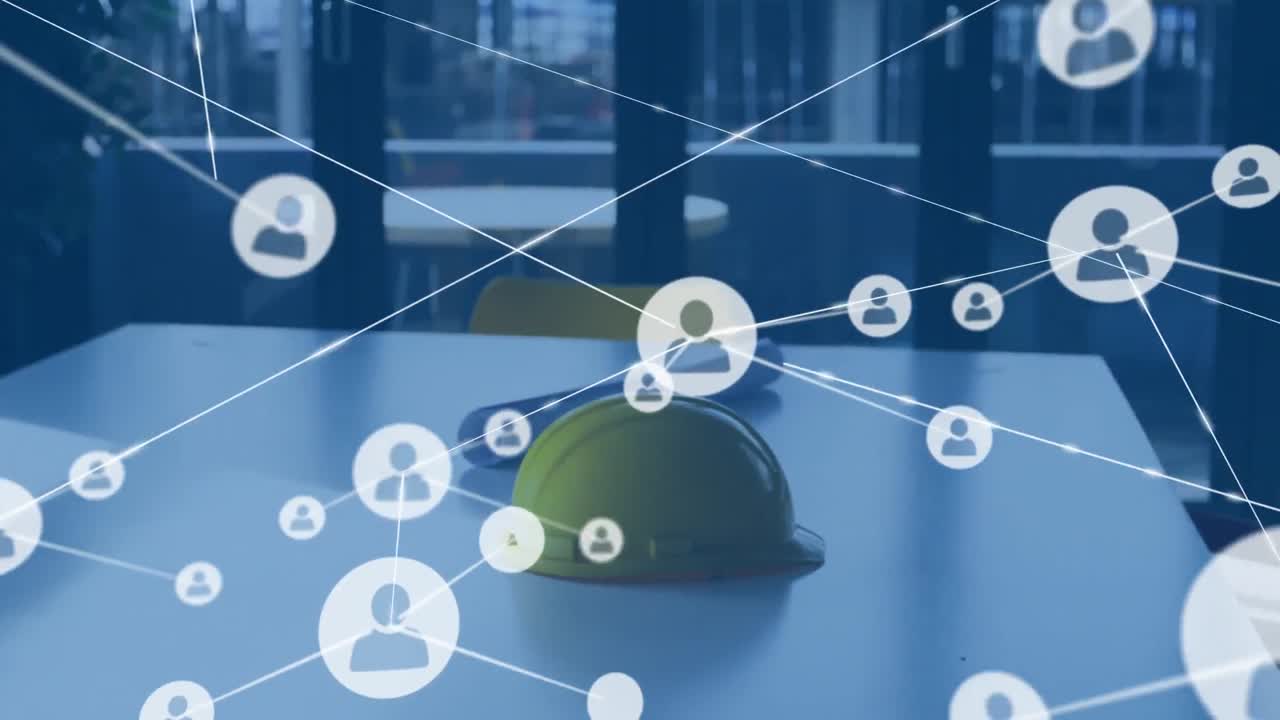 하드  ⁇ 과 아키텍트 계획을 통해 연결 네트워크의 애니메이션