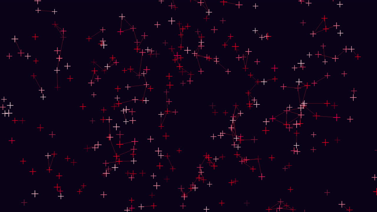 Stunning night sky cross-shaped constellation of red and white stars on a black background