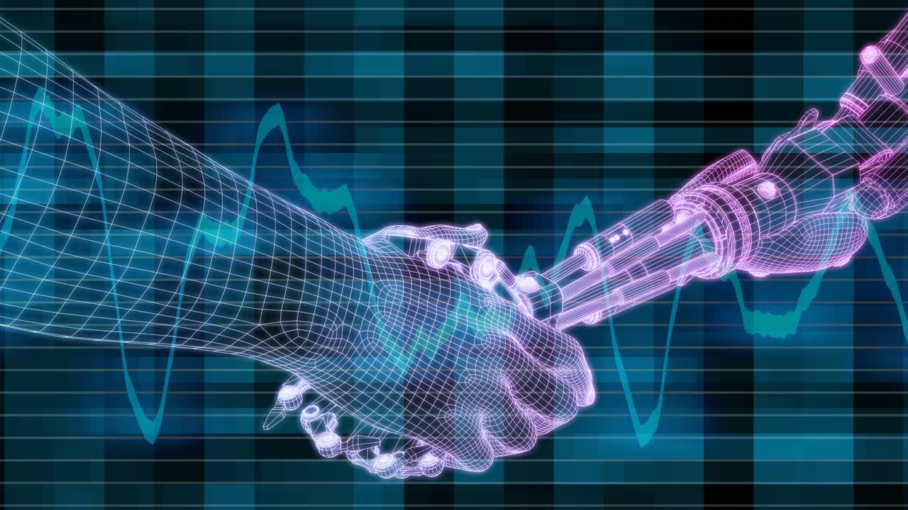 personas y máquinas que coexisten con inteligencia artificial entidad virtual