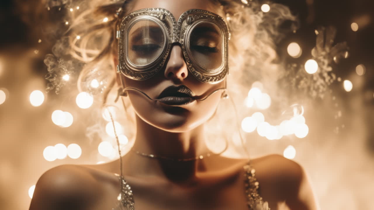 Figura Femminile Tecnologica con Visore VR, Realizzata con l'IA