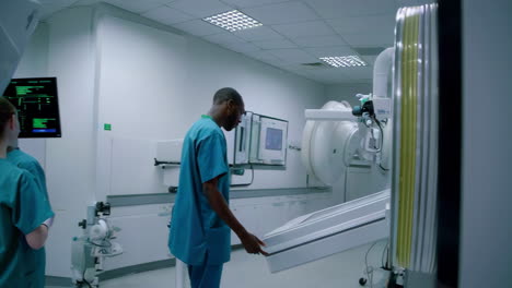 medical staff in a modern radiology department