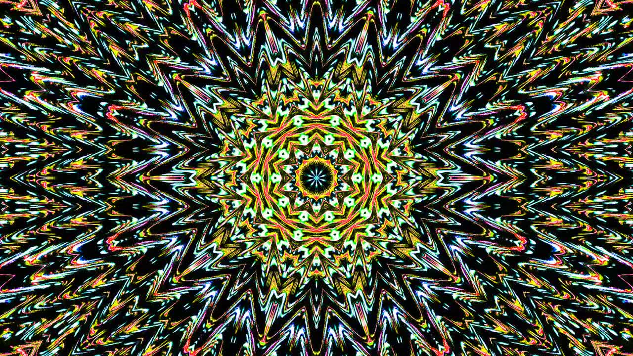 hermoso caleidoscopio abstracto que brilla, una luz radiante que regula los movimientos sutiles