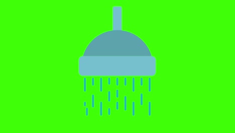 animation of shower icon on a green screen