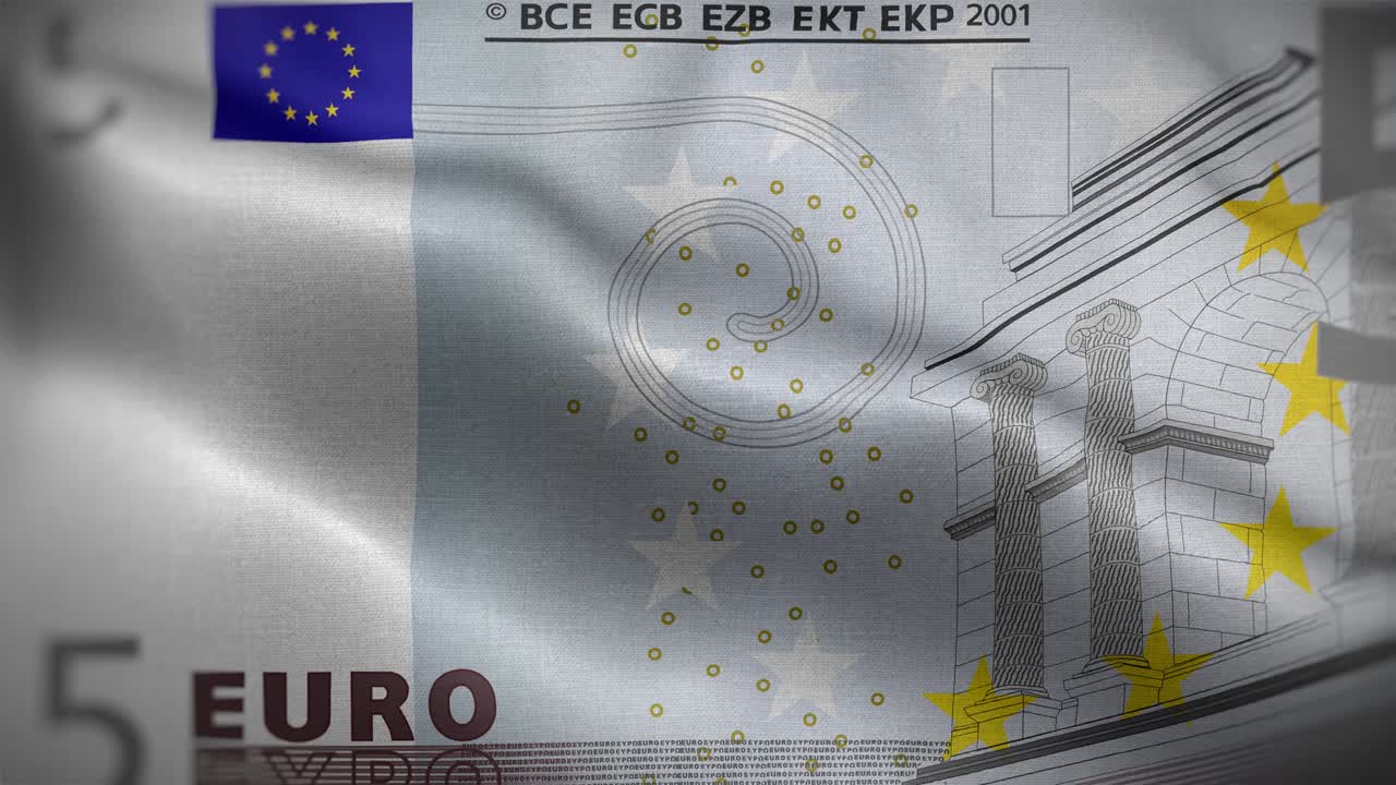 5 유로 지폐 플래그 루프 배경