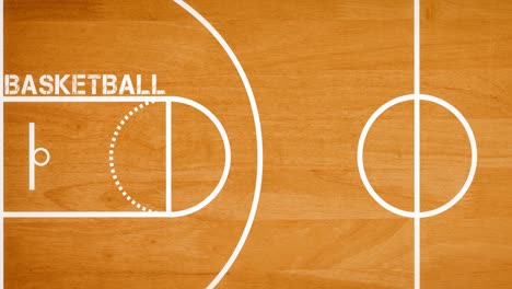 animation of bouncing text with basketball court background