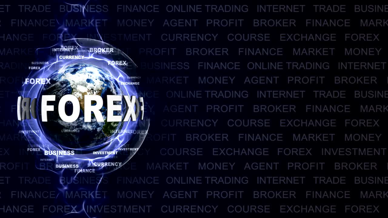 FOREX Text Animation with Keywords and Earth, Rendering, Background, Loop