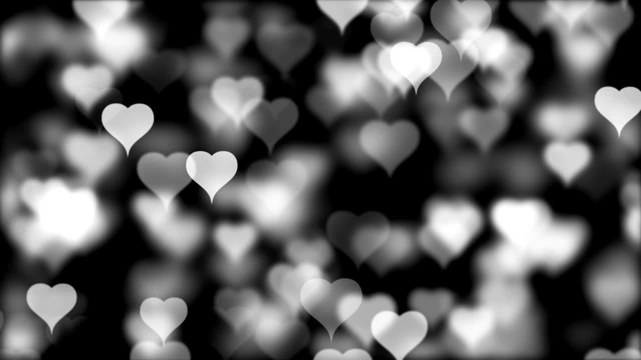 4k 부드러운 흑백 심장 배경 (loopable)