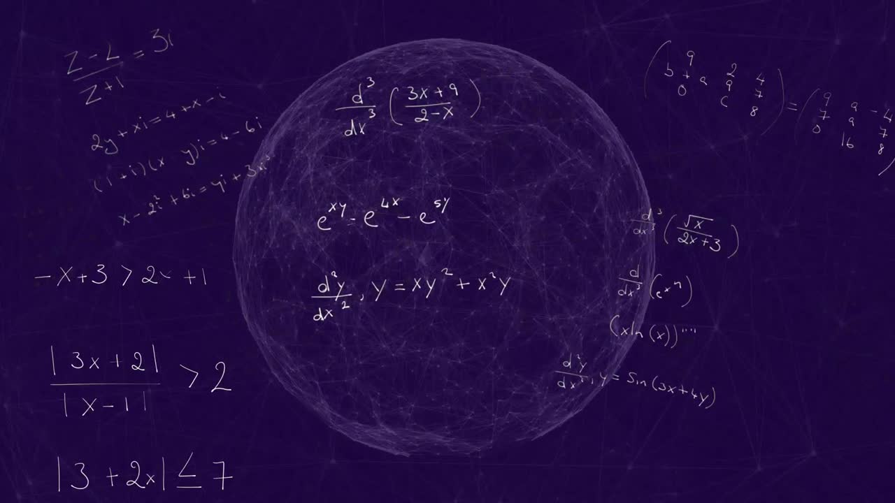 fórmulas matemáticas contra el globo púrpura