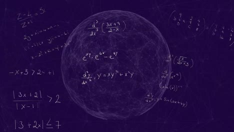 fórmulas matemáticas contra el globo púrpura
