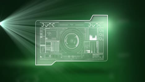 animation of scopes scanning and data processing on digital screen