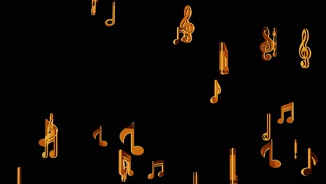golden music notes pattern
