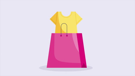 animación comercial de papel para bolsas de compras