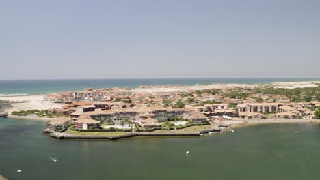 drone aerial views of the beach city vieux-bocau-les-bains in the south of france