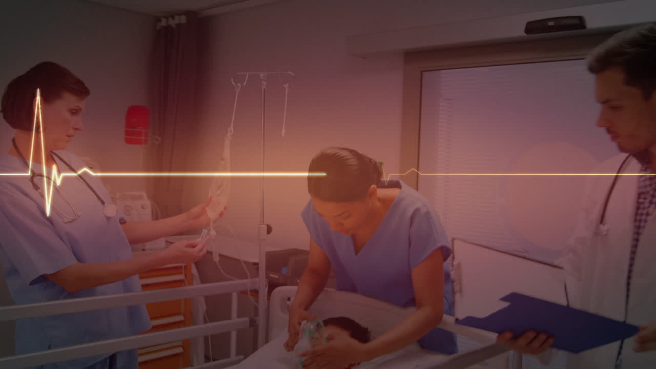 산타클로스가 사과 함께 매를 타고 움직이는 반이는 불빛의 애니메이션