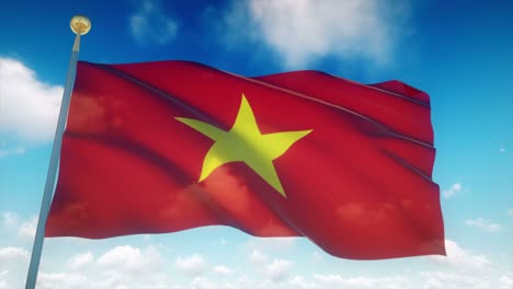 4k highly detailed flag of vietnam loopable