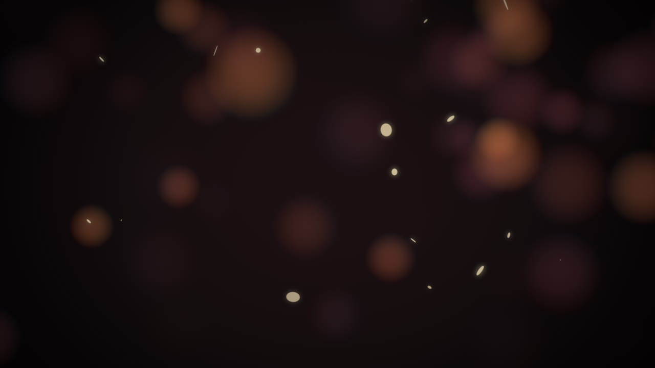 mover y volar partículas de oro y bokeh redondo sobre fondo de animación oscuro 1