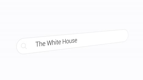 escribiendo la casa blanca en el motor de búsqueda