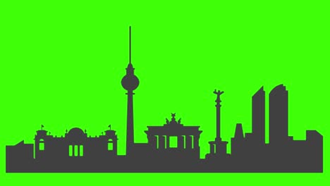 silueta del icono de la ciudad de berlín apareciendo en la pantalla verde