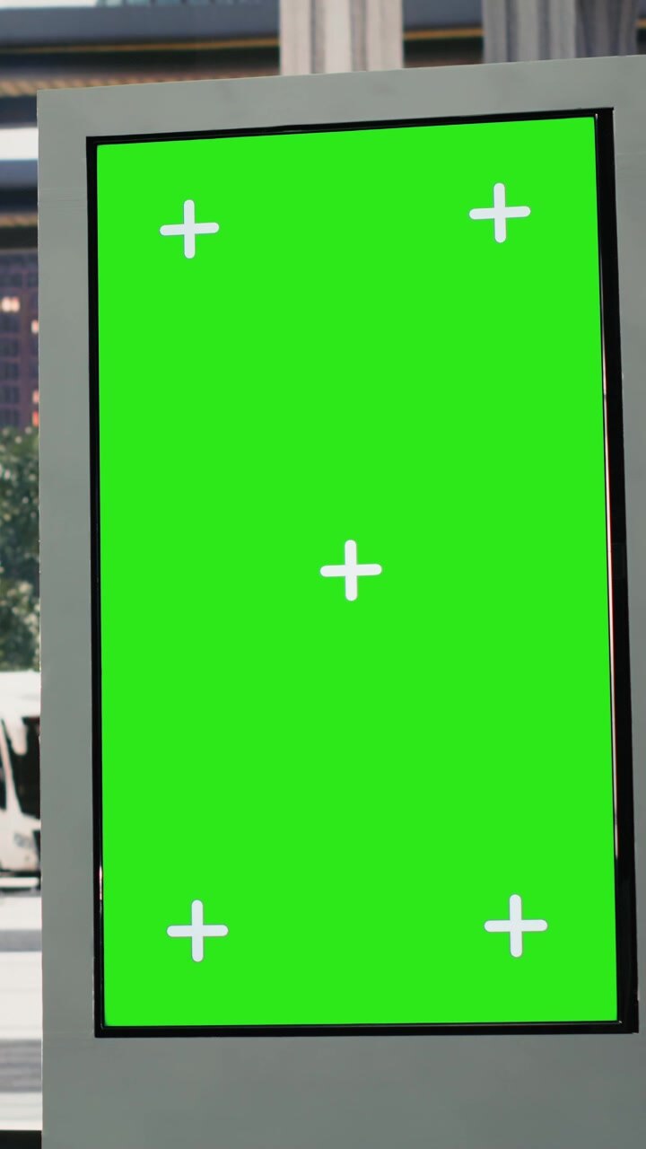 Vertical Digital Billboard with Green Screen for Advertising