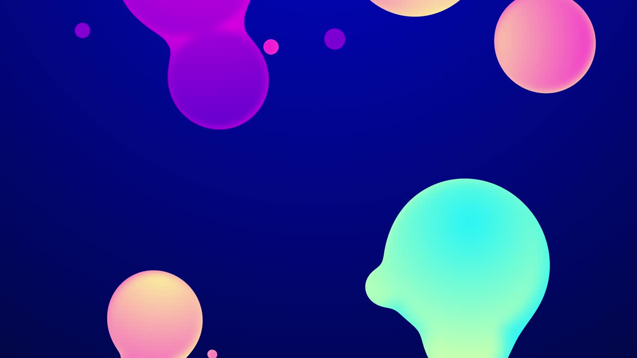 Trendy abstract liquid background with gradient balls 4k