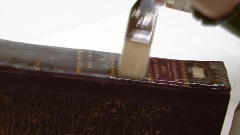 conservation of old book reconditioning leather