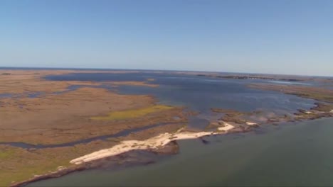 aerials over the glenn martin wildlife refuge in the chesapeake bay region of the us