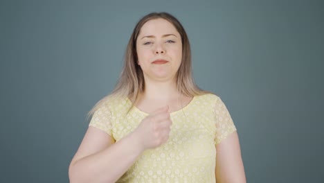 the sneezing young woman. patient.