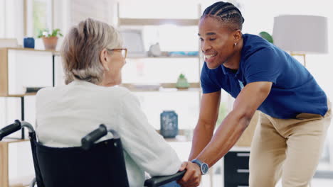 black man, caregiver speaking