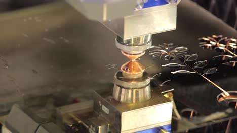 cnc laser cutting of metal, modern industrial technology.