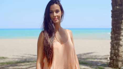 Thoughtful-Woman-at-Beach-Looking-Into-Distance