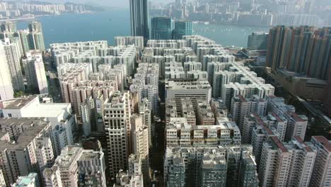 aerial view of hong kong whampoa area residential buildings