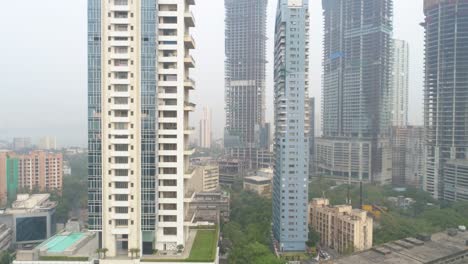 a drone shot of the worli skyline with new buildings in construction