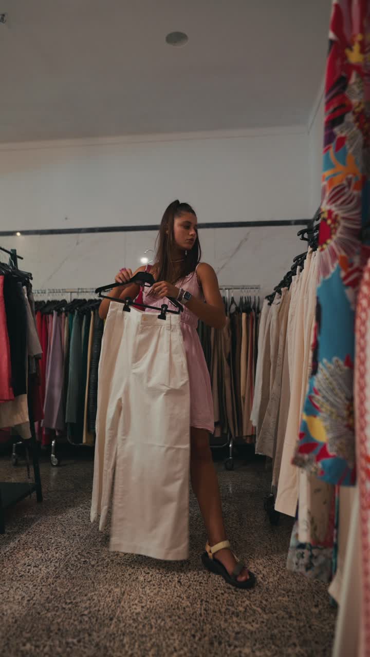 mujer comprando ropa en una boutique