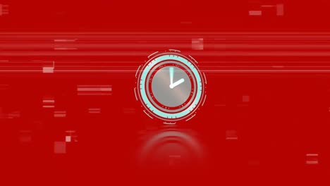animación de interferencia y exploración de alcance sobre fondo rojo