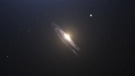 galaxia espiral animada moviéndose en el espacio