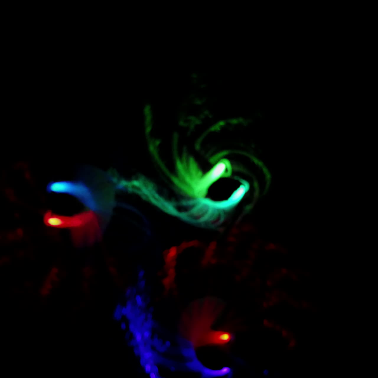 Dancing girls in LED suits. Light show Square video