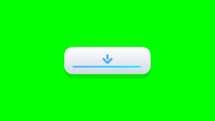 Animated Download Progress Bar Button on Green Screen