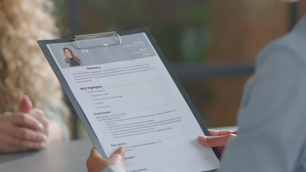 Female Candidate Speaking with HR Manager on Job Interview