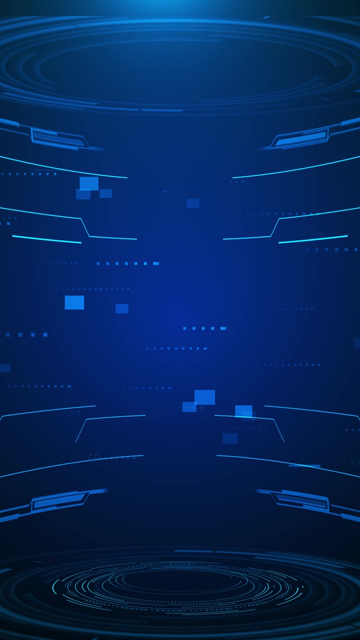 Cyber blue interface display clean hud frame glowing circular platform digital lines empty tech