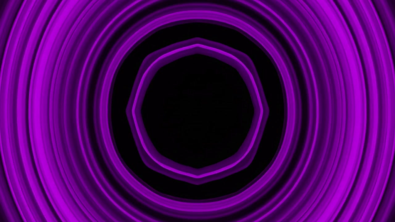 Cerchi Concentrici Viola Astratti Pulsanti su Sfondo Scuro