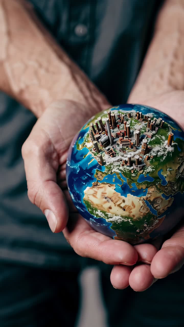 Miniature Earth in Hands
