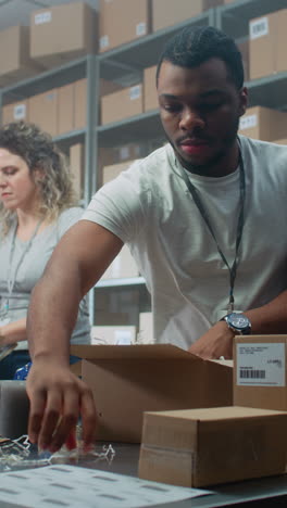 warehouse workers packing orders