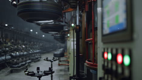 Woman-industrial-supervisor-walking-at-manufacturing-company.-Factory-concept.