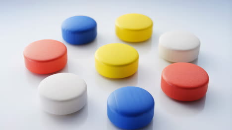 colorful pills arranged in a circle