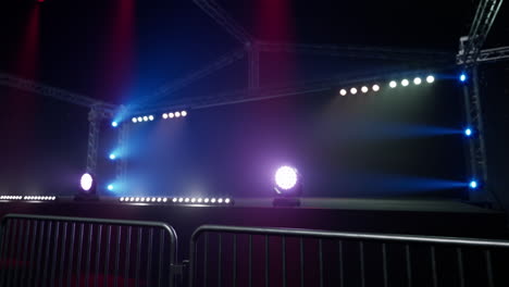 empty stage with colorful lighting