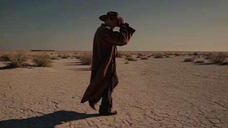 man in a desert landscape